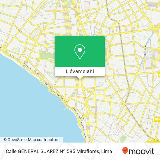 Mapa de Calle GENERAL SUAREZ Nº 595   Miraflores