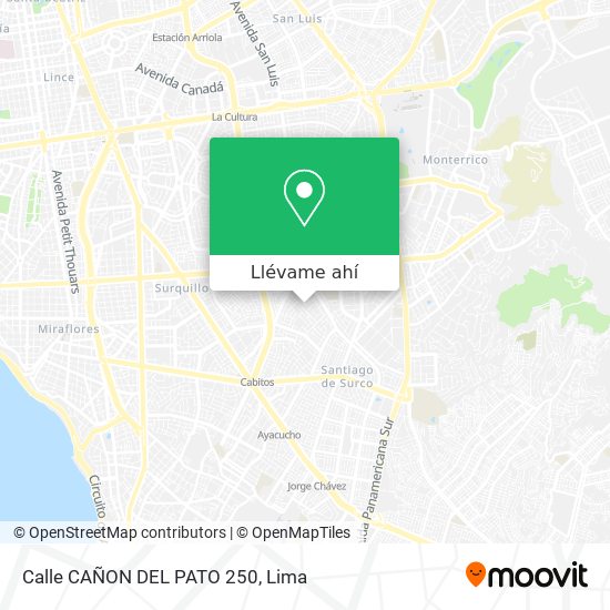 Mapa de Calle CAÑON DEL PATO 250