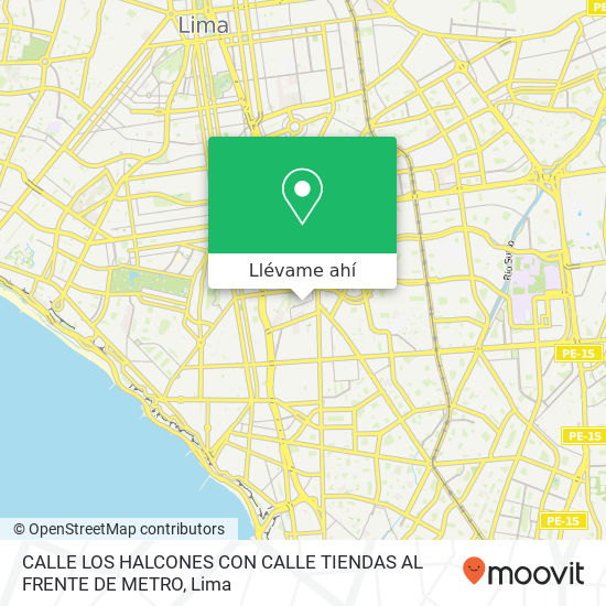 Mapa de CALLE LOS HALCONES CON CALLE TIENDAS AL FRENTE DE METRO