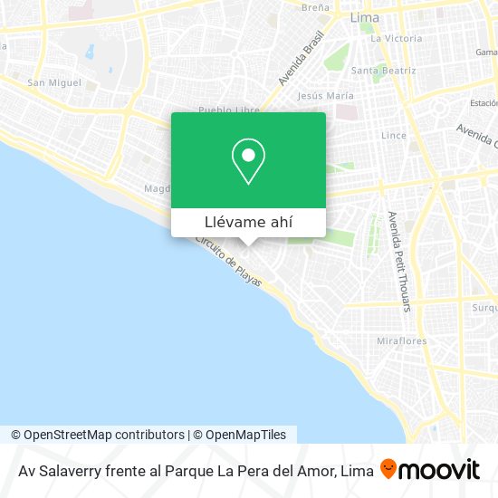 Mapa de Av  Salaverry  frente al Parque La Pera del Amor