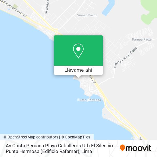 Mapa de Av  Costa Peruana  Playa Caballeros   Urb  El Silencio   Punta Hermosa (Edificio Rafamar)