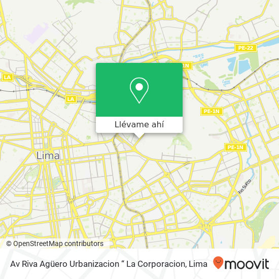 Mapa de Av  Riva Agüero Urbanizacion “ La Corporacion