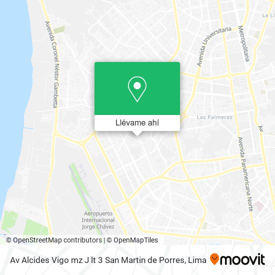 Mapa de Av  Alcides Vigo mz J lt 3   San Martin de Porres