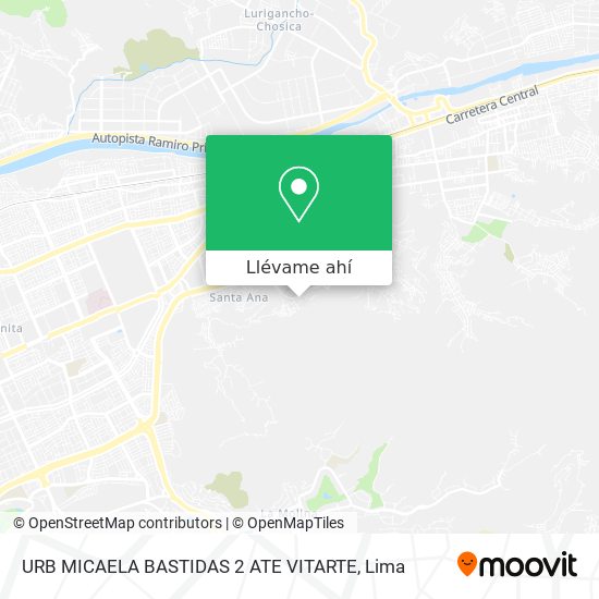 Mapa de URB  MICAELA BASTIDAS 2  ATE VITARTE