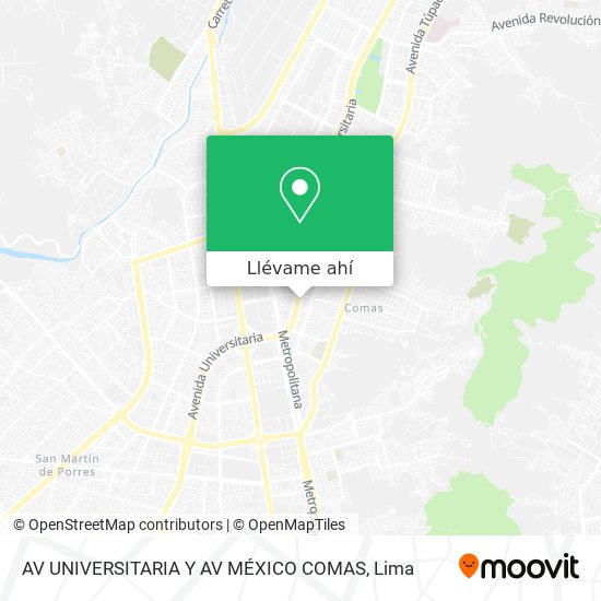 Mapa de AV  UNIVERSITARIA Y AV  MÉXICO  COMAS