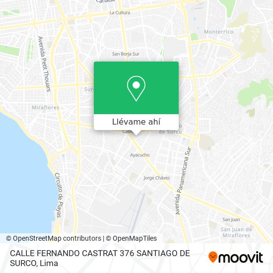 Mapa de CALLE FERNANDO CASTRAT 376  SANTIAGO DE SURCO