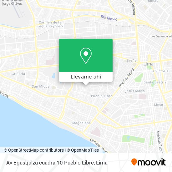 Mapa de Av  Egusquiza cuadra 10  Pueblo Libre