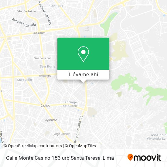 Mapa de Calle Monte Casino 153 urb  Santa Teresa