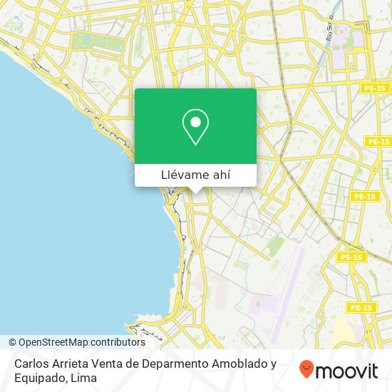 Mapa de Carlos Arrieta Venta de Deparmento Amoblado y Equipado