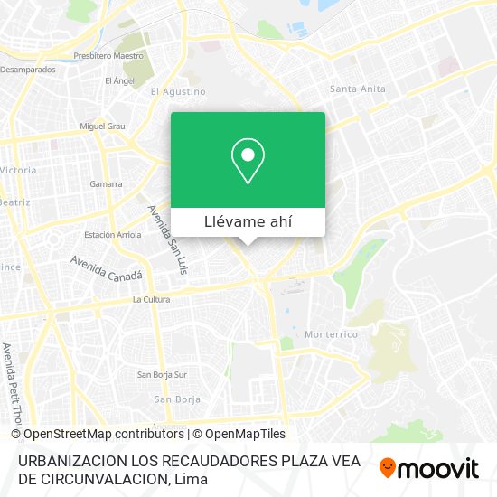 Mapa de URBANIZACION LOS RECAUDADORES   PLAZA VEA DE CIRCUNVALACION