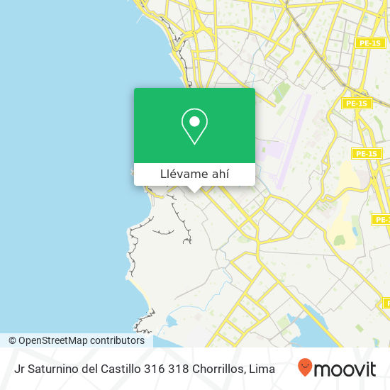 Mapa de Jr Saturnino del Castillo 316  318 Chorrillos