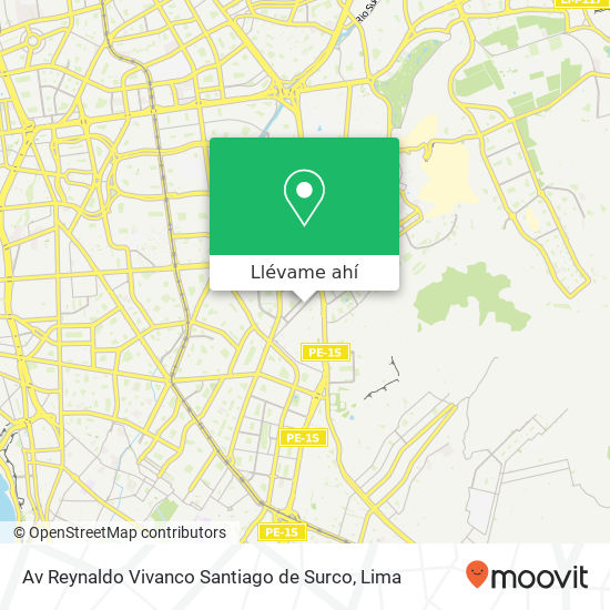 Mapa de Av  Reynaldo Vivanco Santiago de Surco