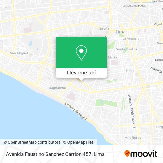 Mapa de Avenida Faustino Sanchez Carrion 457