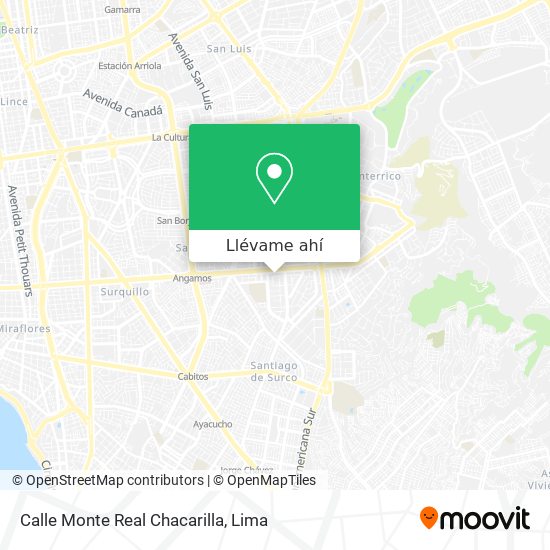 Mapa de Calle Monte Real  Chacarilla