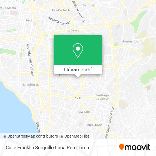 Mapa de Calle Franklin  Surquillo  Lima  Perú