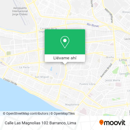 Mapa de Calle Las Magnolias 102  Barranco
