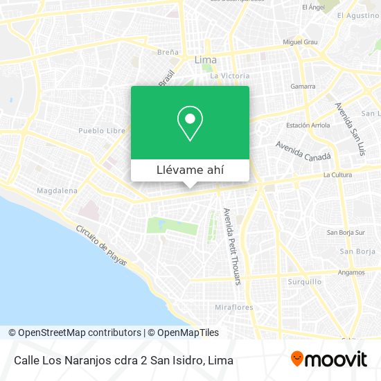 Mapa de Calle Los Naranjos cdra  2  San Isidro