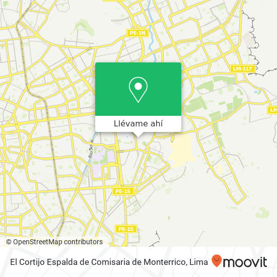 Mapa de El Cortijo Espalda de Comisaria de Monterrico
