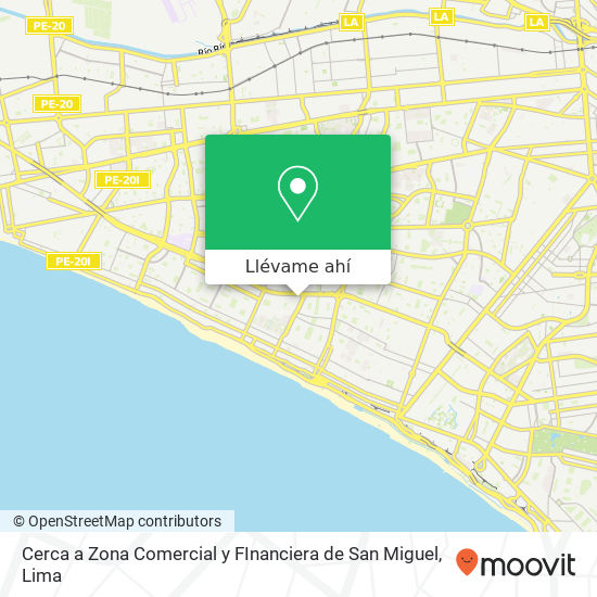 Mapa de Cerca a Zona Comercial y FInanciera de San Miguel