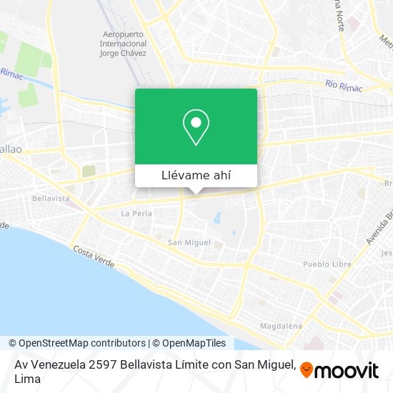 Mapa de Av  Venezuela 2597  Bellavista  Límite con San Miguel