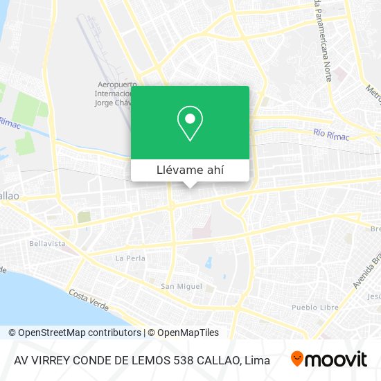 Mapa de AV  VIRREY CONDE DE LEMOS 538  CALLAO