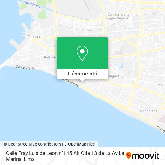 Mapa de Calle Fray Luis de Leon n°145   Alt  Cda  13 de La Av  La Marina