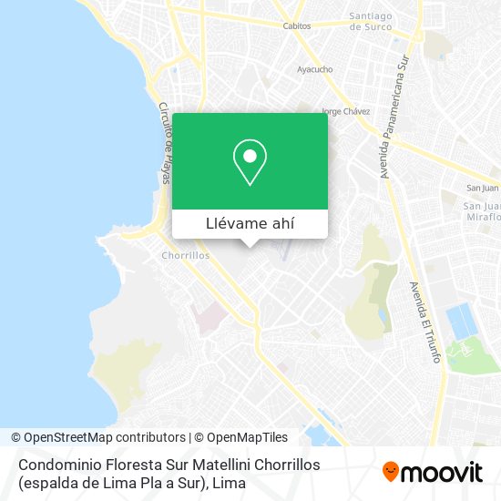 Mapa de Condominio Floresta Sur Matellini Chorrillos (espalda de Lima Pla a Sur)