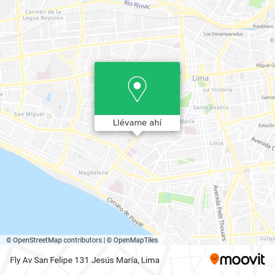 Mapa de Fly   Av  San Felipe 131  Jesús María