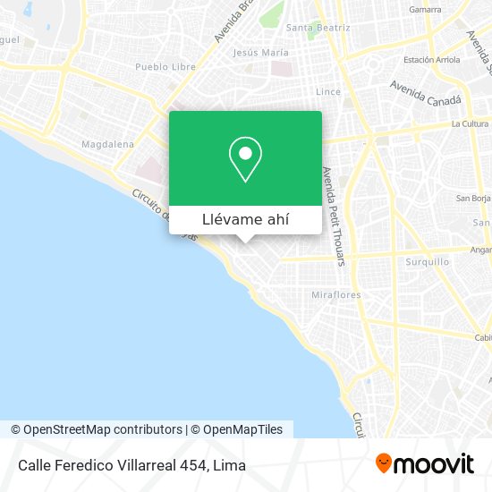 Mapa de Calle Feredico Villarreal 454