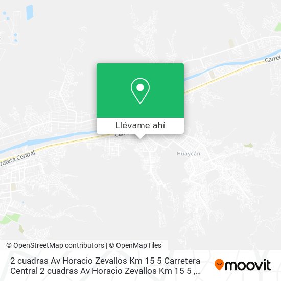 Mapa de 2 cuadras Av  Horacio Zevallos Km 15 5   Carretera Central 2 cuadras Av  Horacio Zevallos Km 15 5