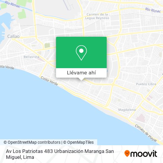 Mapa de Av  Los Patriotas 483  Urbanización Maranga  San Miguel
