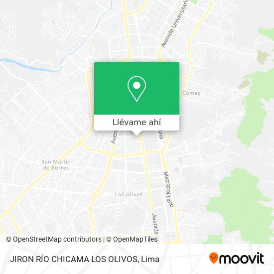 Mapa de JIRON RÍO CHICAMA LOS OLIVOS