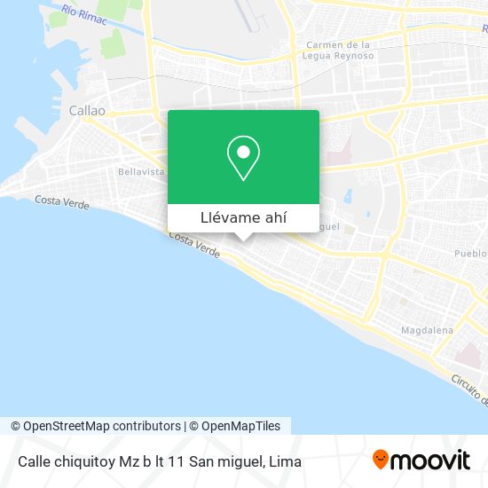 Mapa de Calle chiquitoy Mz b lt 11 San miguel