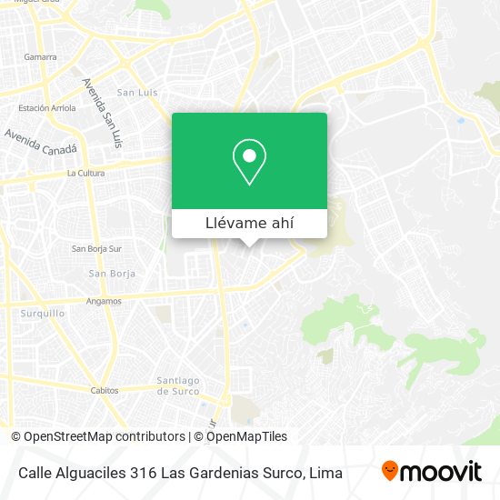 Mapa de Calle Alguaciles 316 Las Gardenias Surco