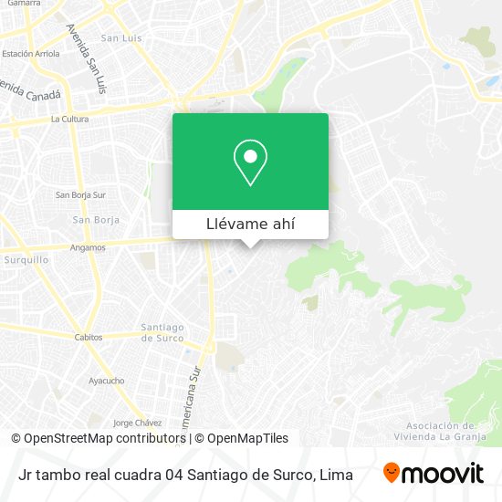 Mapa de Jr  tambo real cuadra 04   Santiago de Surco