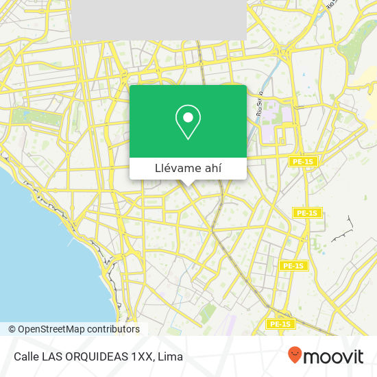 Mapa de Calle LAS ORQUIDEAS 1XX