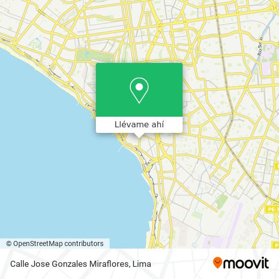 Mapa de Calle Jose Gonzales  Miraflores