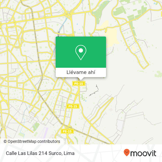 Mapa de Calle Las Lilas 214  Surco