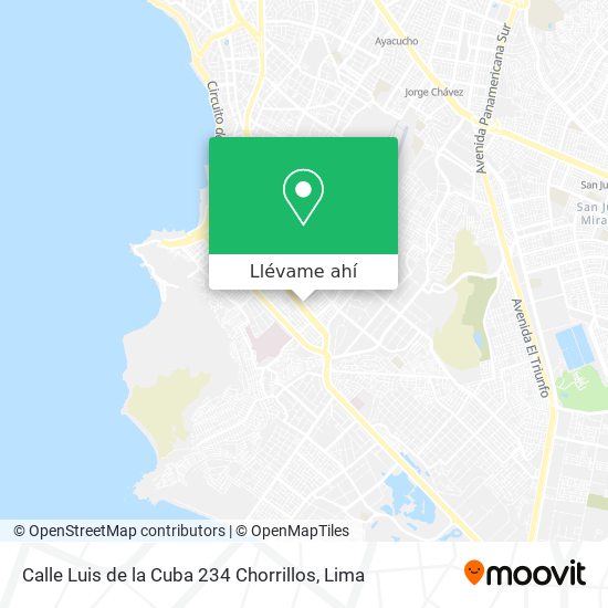 Mapa de Calle Luis de la Cuba 234  Chorrillos