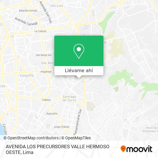Mapa de AVENIDA LOS PRECURSORES  VALLE HERMOSO OESTE