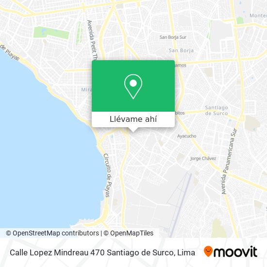 Mapa de Calle Lopez Mindreau 470  Santiago de Surco