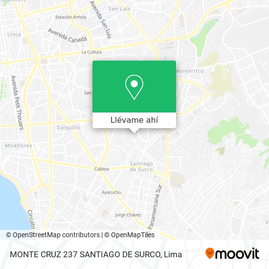 Mapa de MONTE  CRUZ   237      SANTIAGO DE SURCO