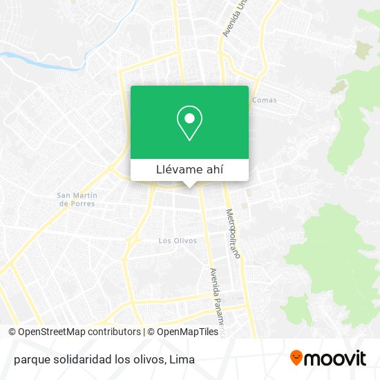 Mapa de parque solidaridad los olivos