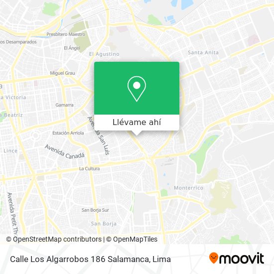 Mapa de Calle Los Algarrobos 186 Salamanca