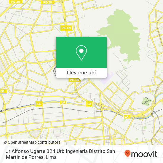Mapa de Jr  Alfonso Ugarte 324   Urb  Ingenieria   Distrito San Martin de Porres