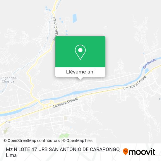 Mapa de Mz  N LOTE 47 URB  SAN ANTONIO DE CARAPONGO