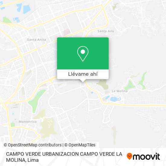 Mapa de CAMPO VERDE  URBANIZACION CAMPO VERDE  LA MOLINA