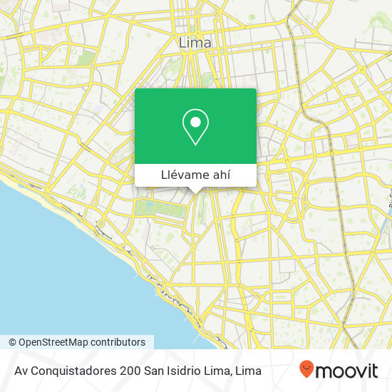 Mapa de Av  Conquistadores 200   San Isidrio Lima