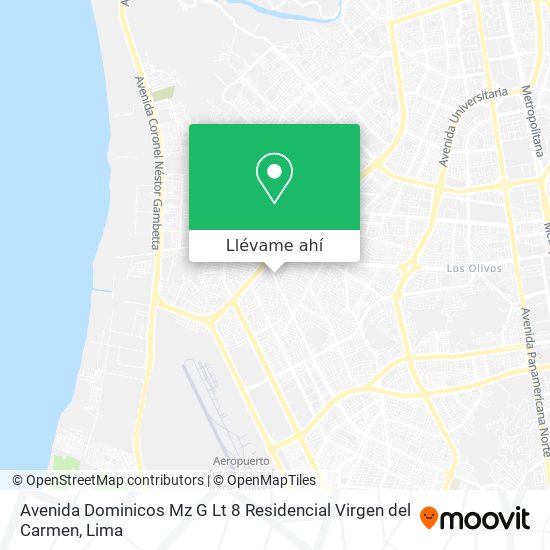Mapa de Avenida Dominicos Mz  G Lt  8 Residencial Virgen del Carmen