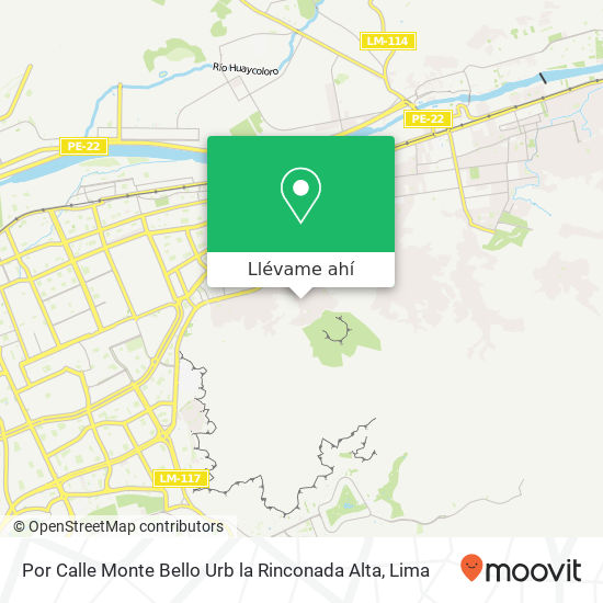 Mapa de Por Calle Monte Bello Urb la Rinconada Alta